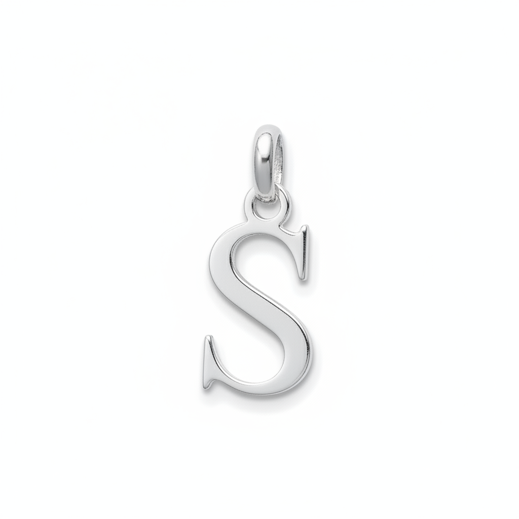 Pendentif Argent Rhodié Lettre