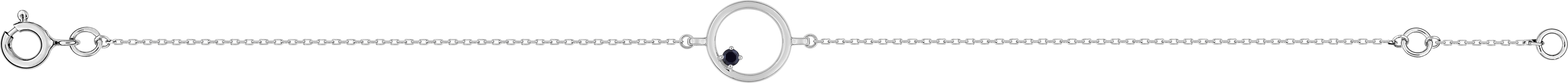 Bracelet Or Blanc Longueur 16.5cm Saphir