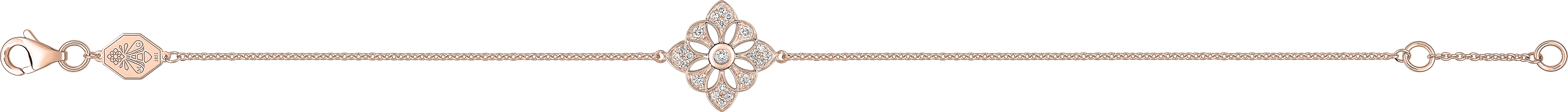 Bracelet Or Rose 18k Diamant 0.14ct GH SI