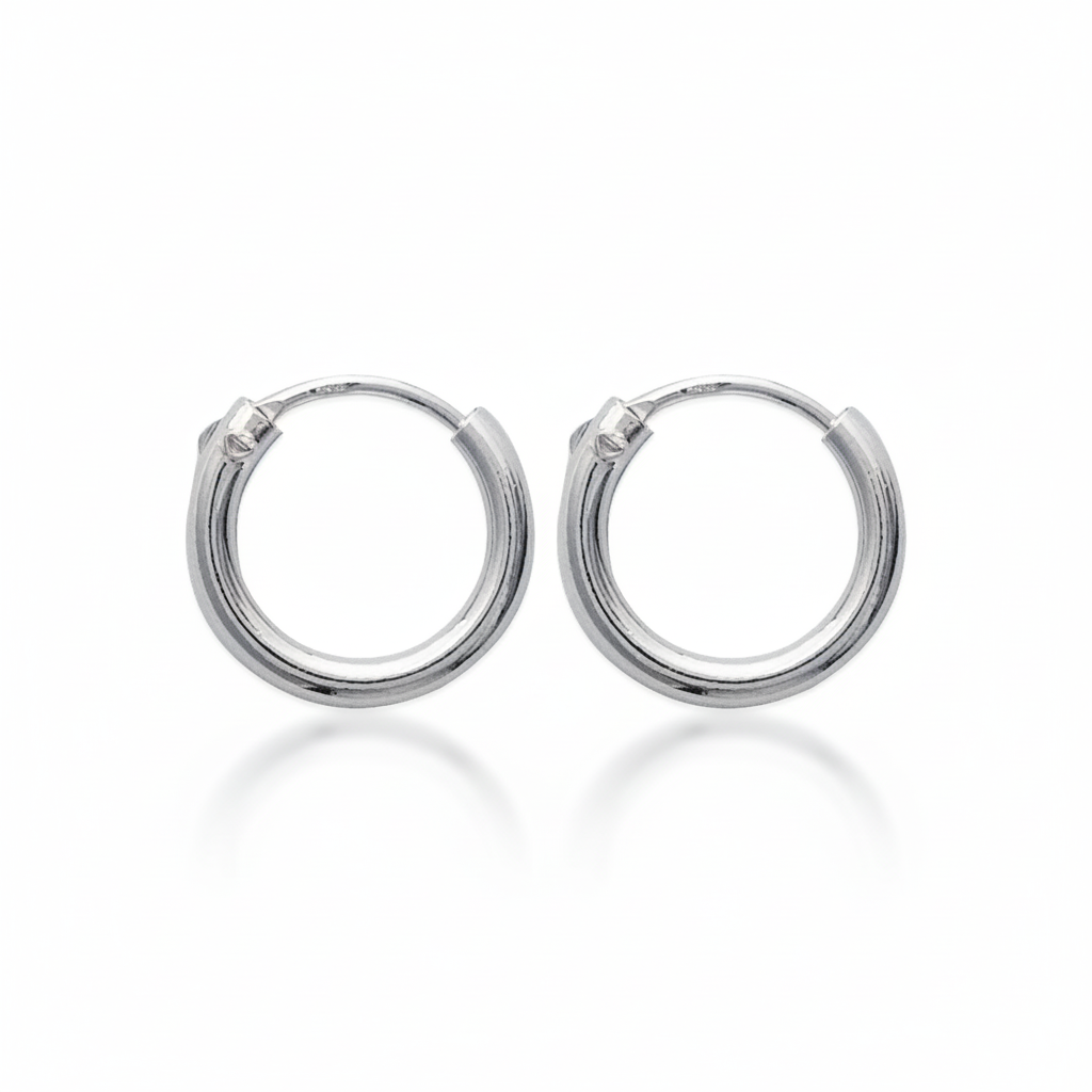 Boucles d'oreilles Créoles Argent Minimaliste - Boucles d'oreilles