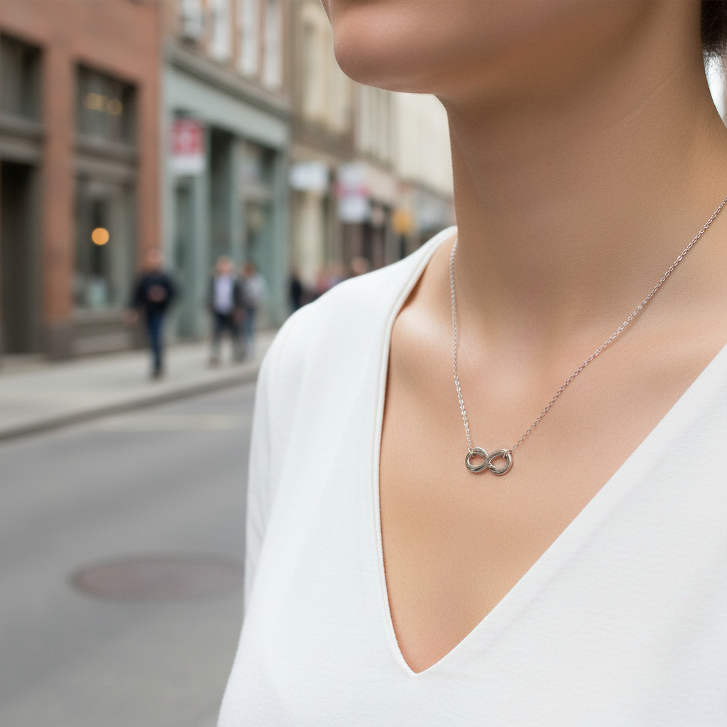 Collier Or Blanc 18k Longueur 42cm Infini