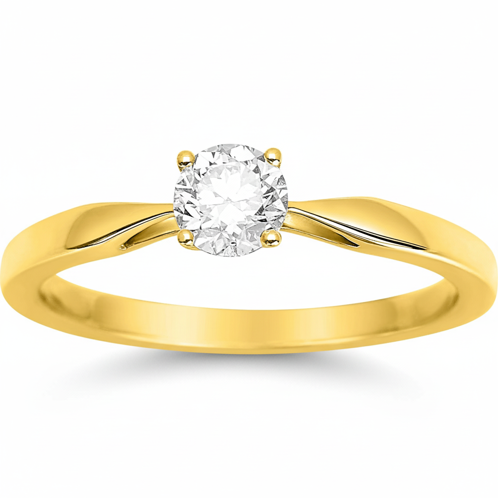 Bague Solitaire Or 18k Diamant 0.4ct GH P1 - Bague