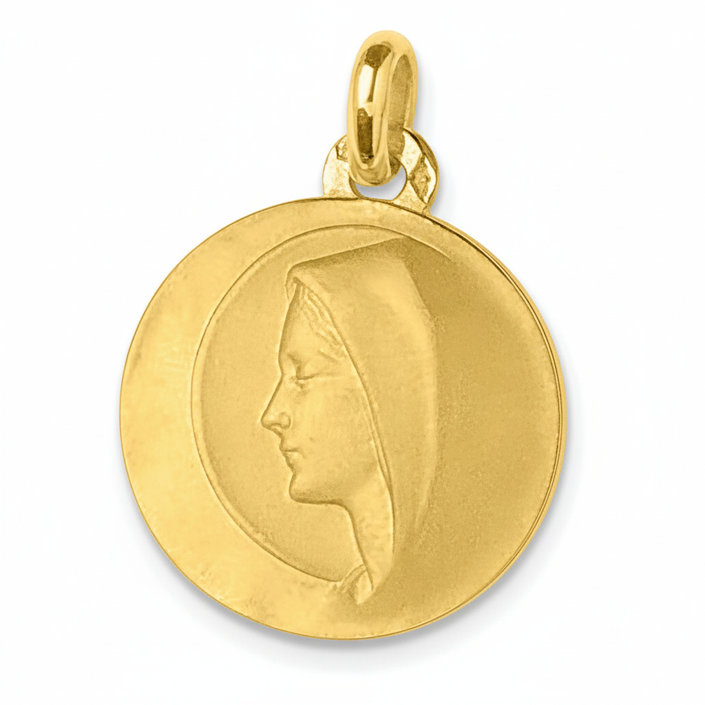Pendentif Médaille Or 18k Vierge Marie