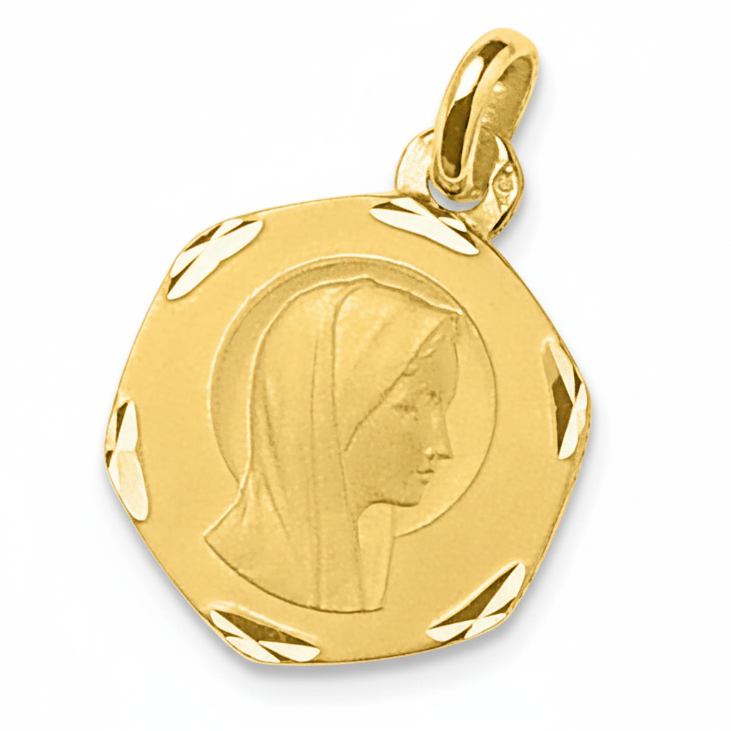 Pendentif Médaille Or 18k Vierge Marie