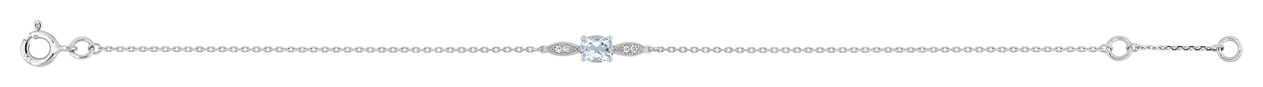 Bracelet Or Blanc 18k Longueur 16.5cm Diamant 0.02ct GH P1
