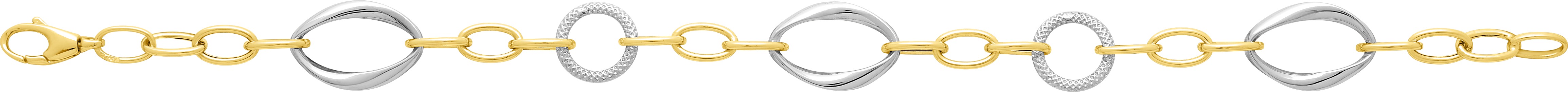 Chaîne Or Blanc et Jaune 18k fantaisie