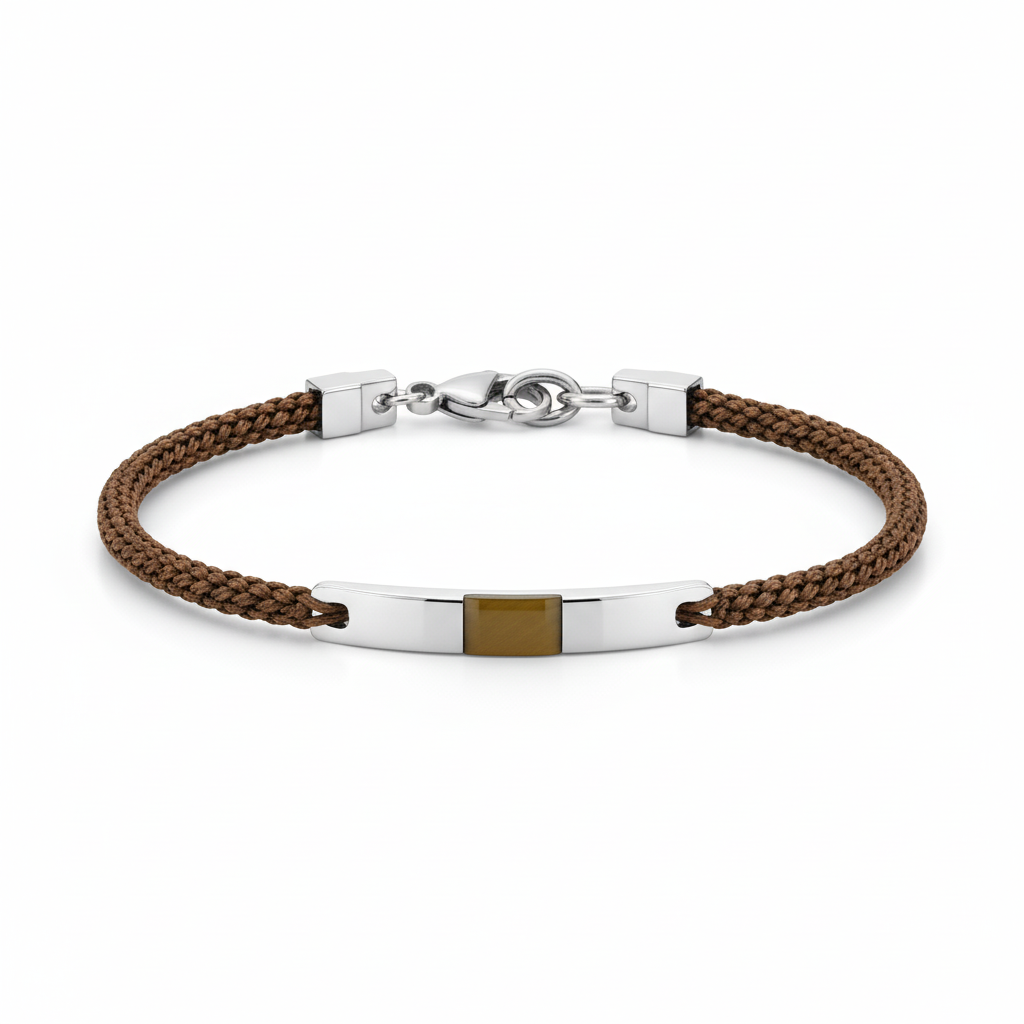 Bracelet Homme Acier Oeil de tigre - Bracelet