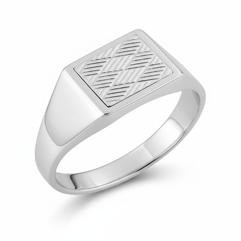 Chevalière Homme Argent Rhodié - Bague