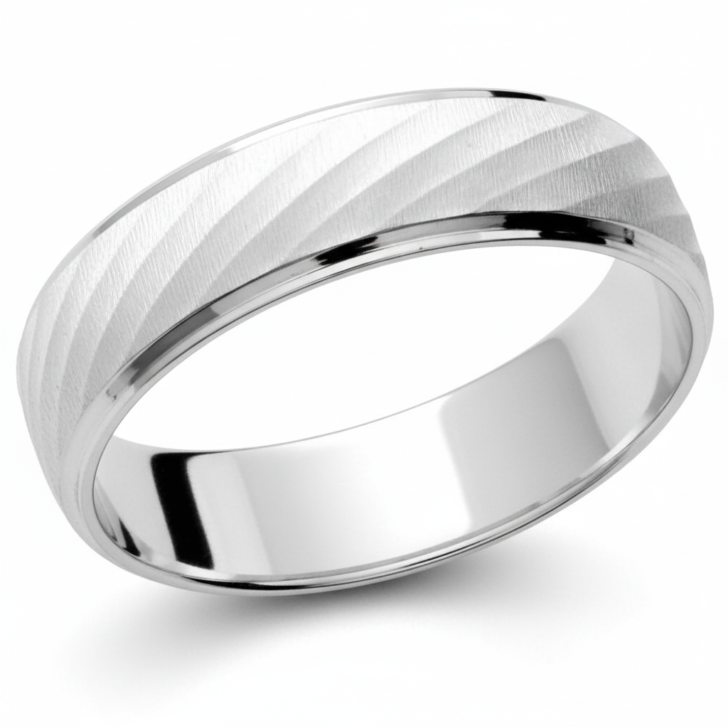 Alliance Homme Argent Rhodié Largeur 5mm - Bague