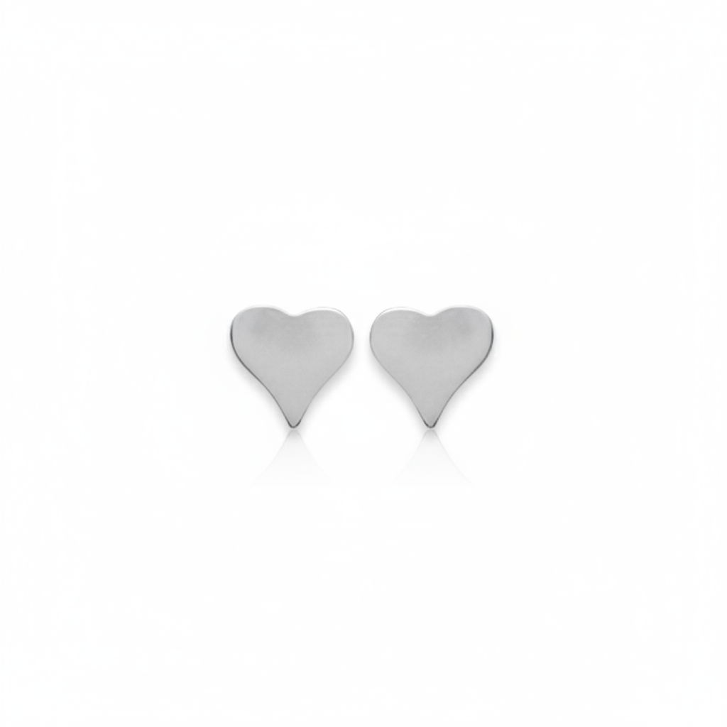 Boucles d'oreilles Clous Argent Rhodié Coeurs