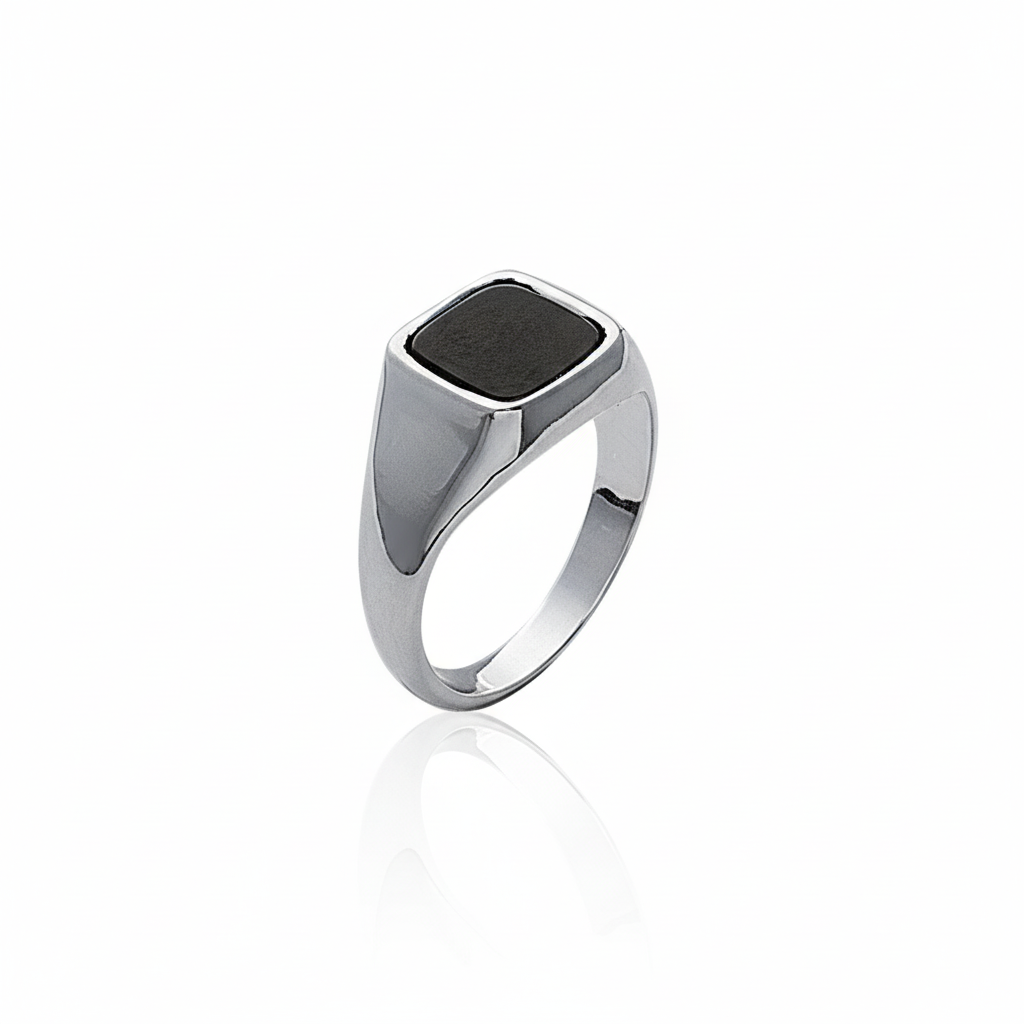 Chevalière Homme Argent Onyx