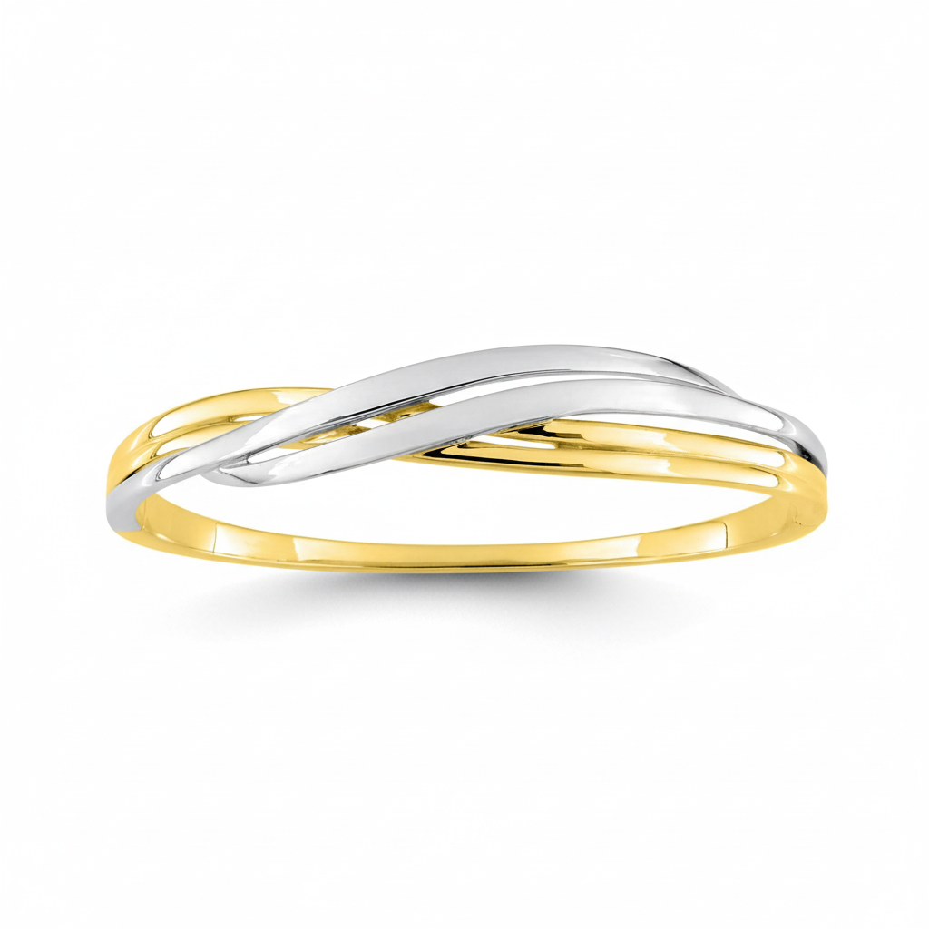 Jonc Plaqué Or Rhodié - Bracelet