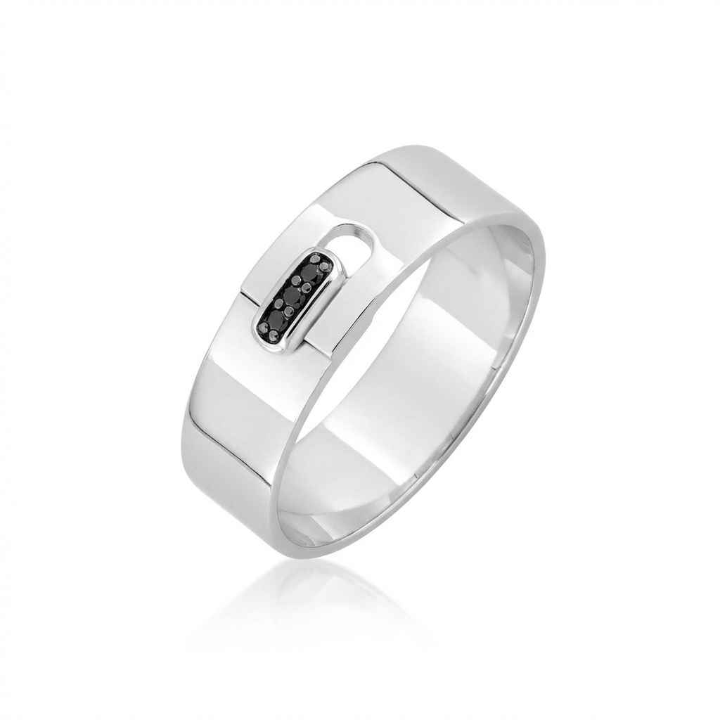 Bague Homme Argent Rhodié