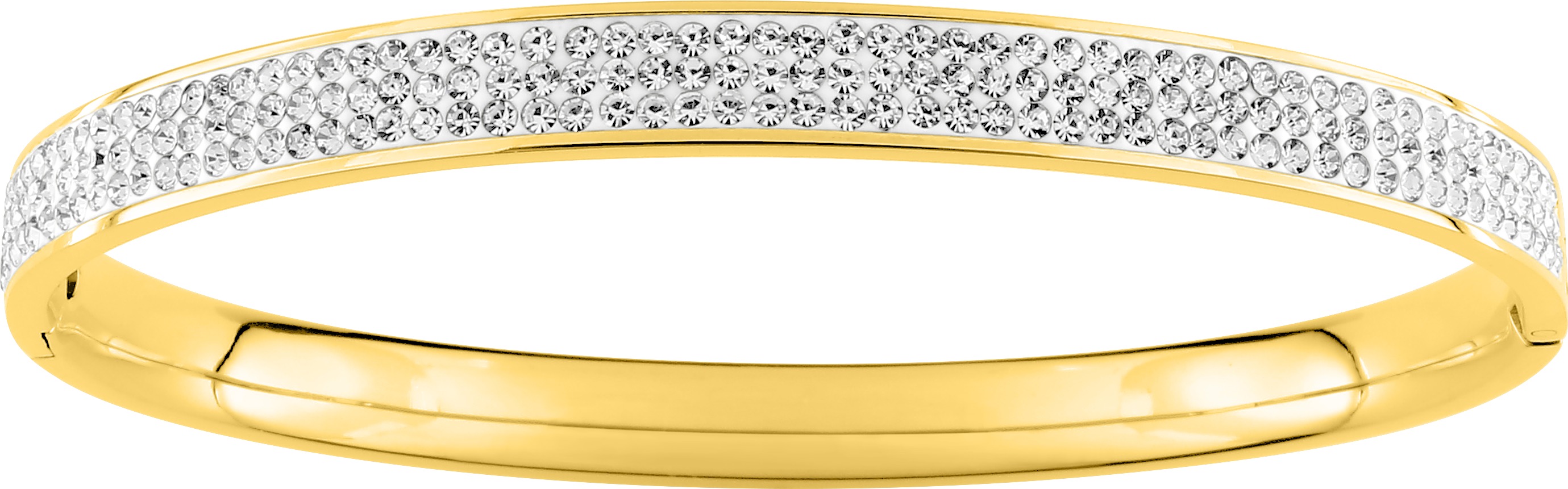 Bracelet Acier Doré Cristal Blanc