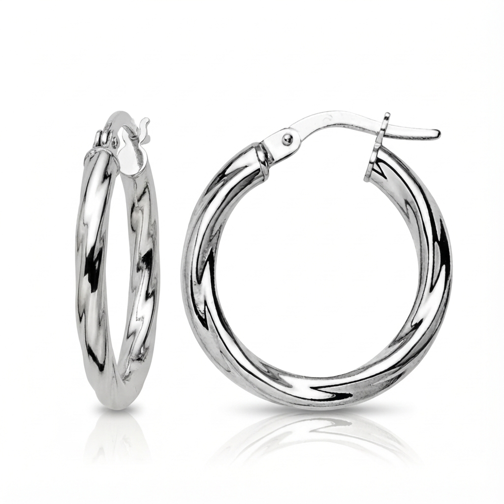 Boucles d'oreilles Créoles Argent Diamètre 15mm - Boucles d'oreilles