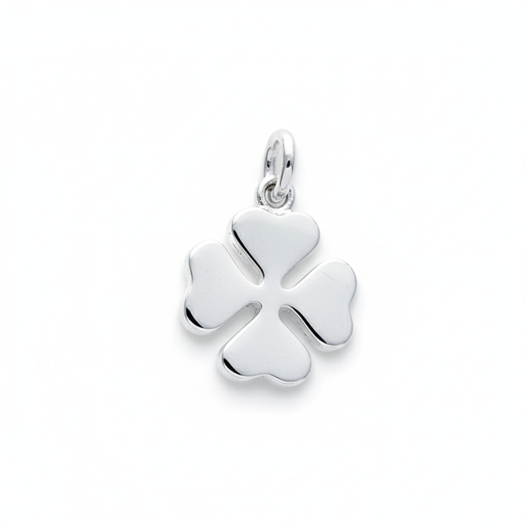 Pendentif Argent Rhodié Trèfle