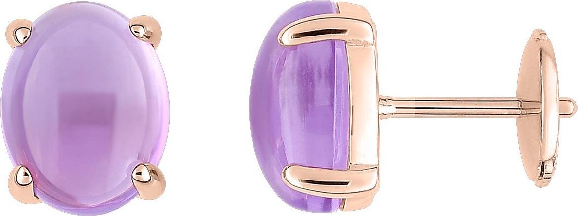Boucles d'oreilles Clous Or Rose 18k Améthyste