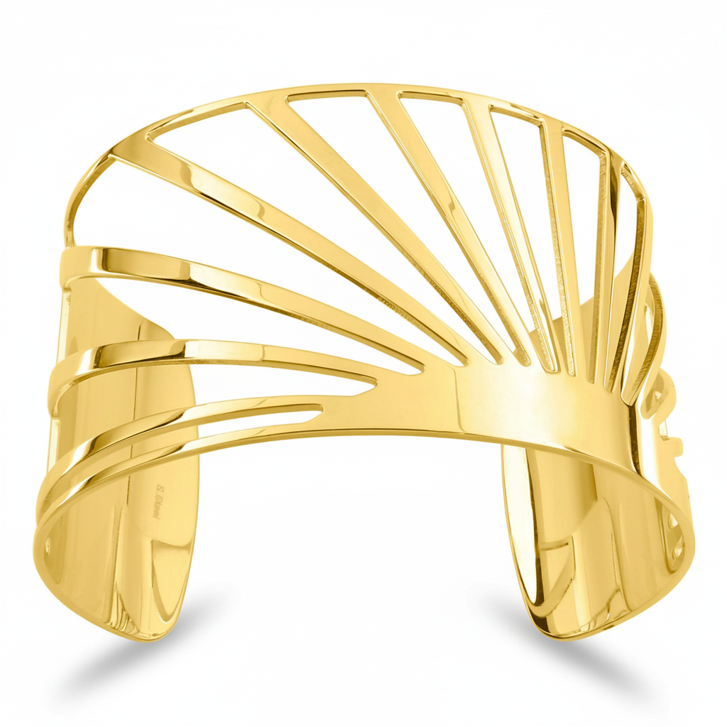 Bracelet Manchette Acier Doré - Bracelet