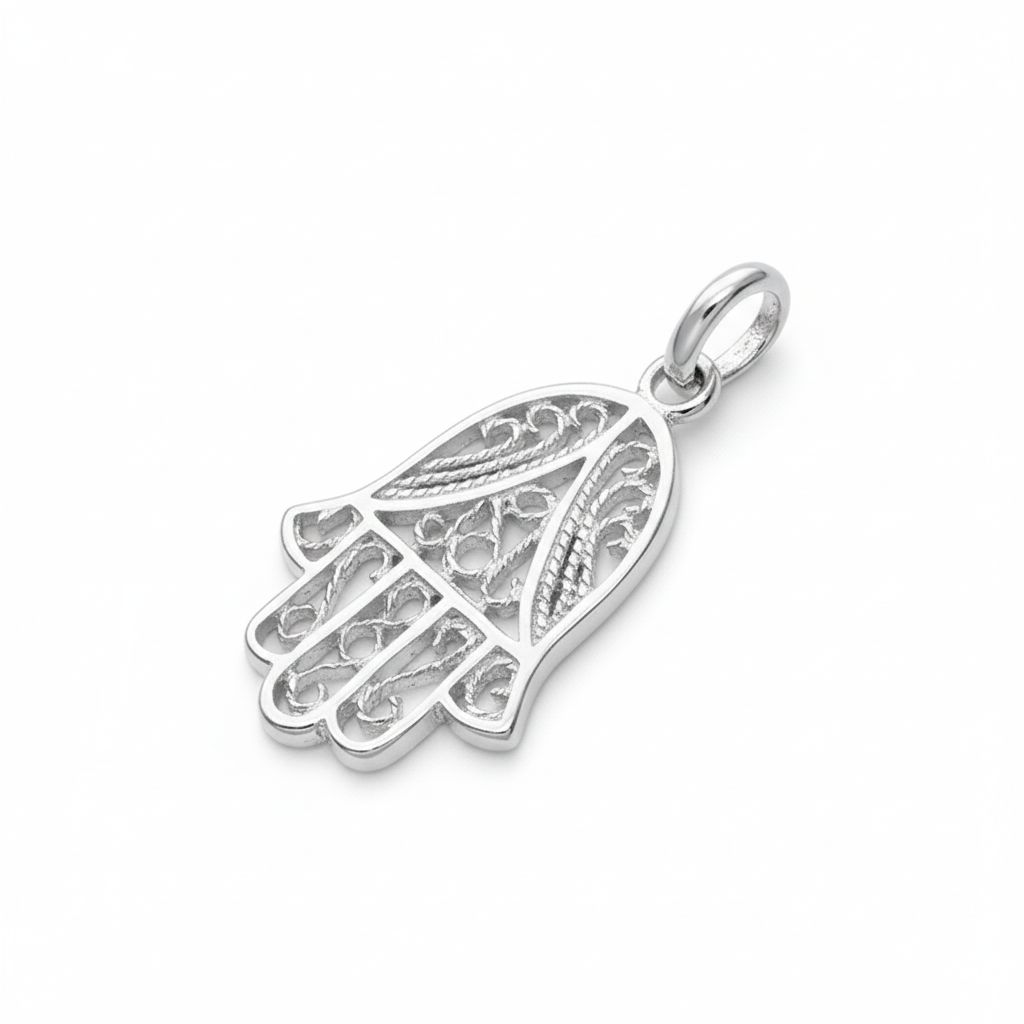 Pendentif Argent Rhodié Main de Fatma