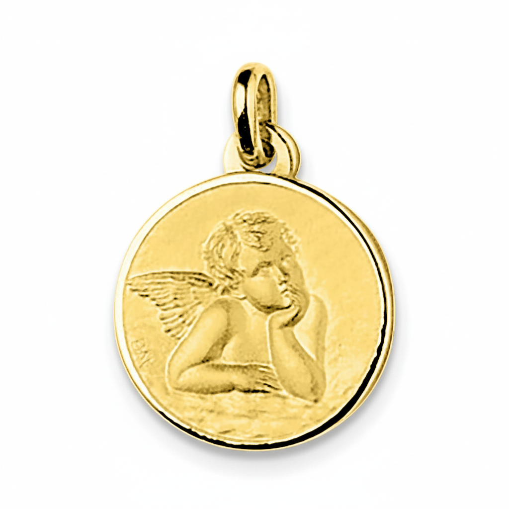 Pendentif Médaille Or Ange de Raphaël