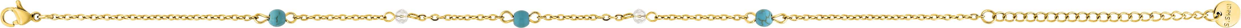 Chaîne cheville Acier Doré Longueur 22cm Turquoise