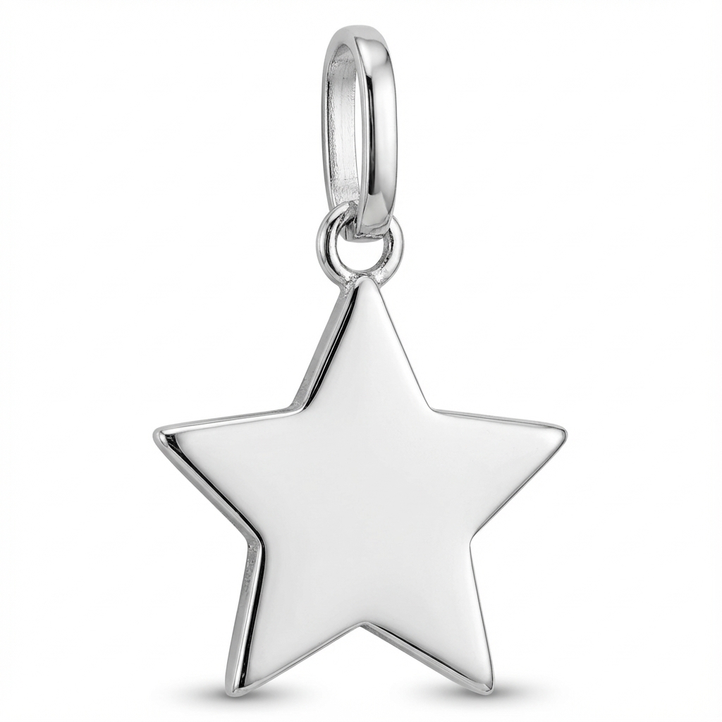 Pendentif Argent Rhodié Étoile