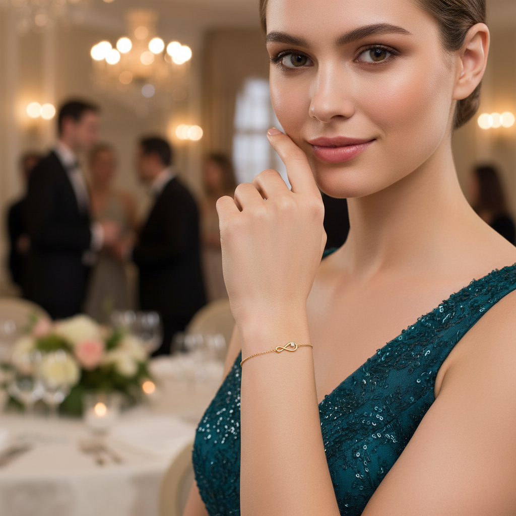 Bracelet Or 18k Longueur 16.5cm Zirconium Infini