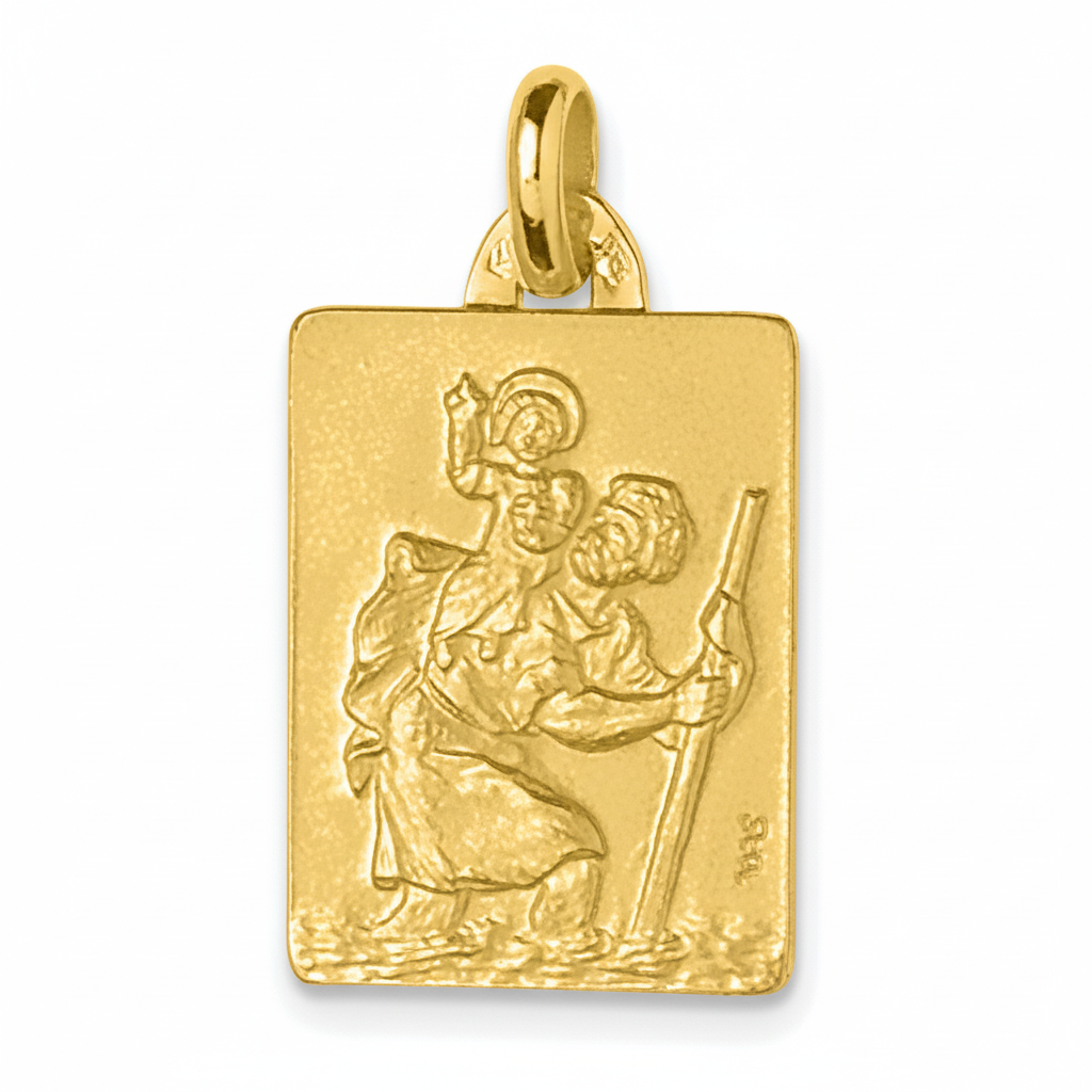 Pendentif Médaille Or Saint Christophe - Pendentif