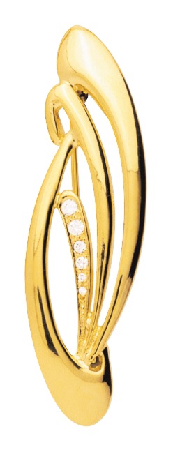 Broche Plaqué Or Zirconium - Broche