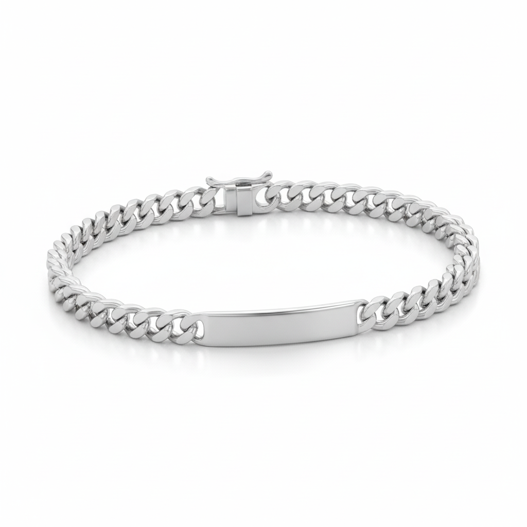 Gourmette Homme Argent Poli Largeur 6mm - Bracelet