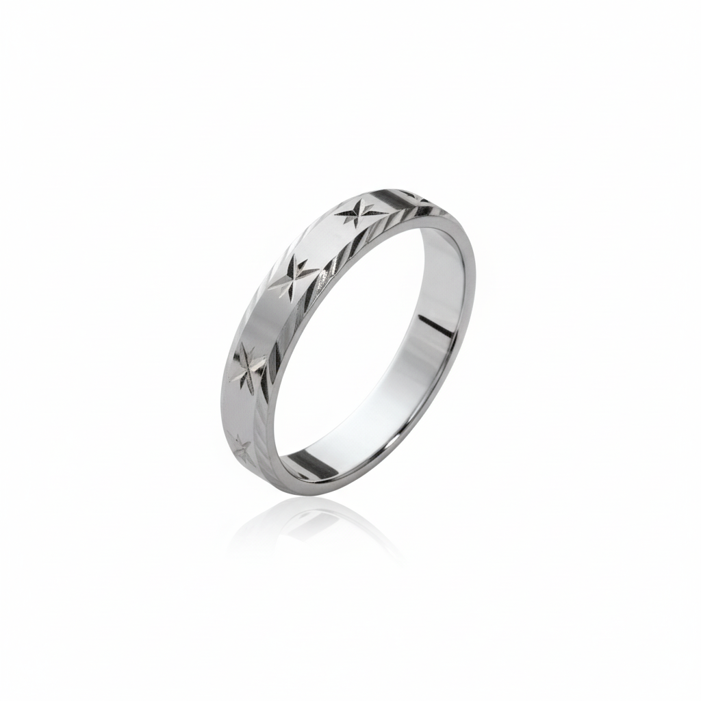 Alliance Homme Argent Rhodié