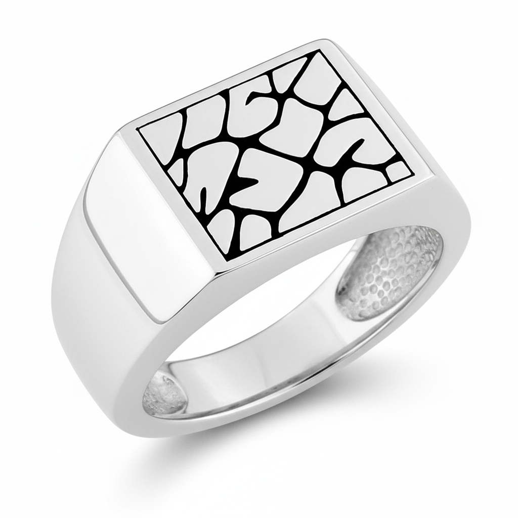 Chevalière Argent Rhodié - Bague