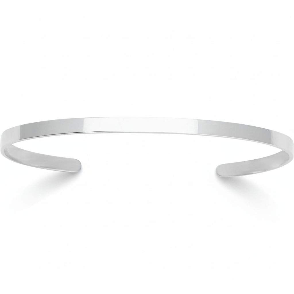 Jonc Homme Argent Rhodié - Bracelet