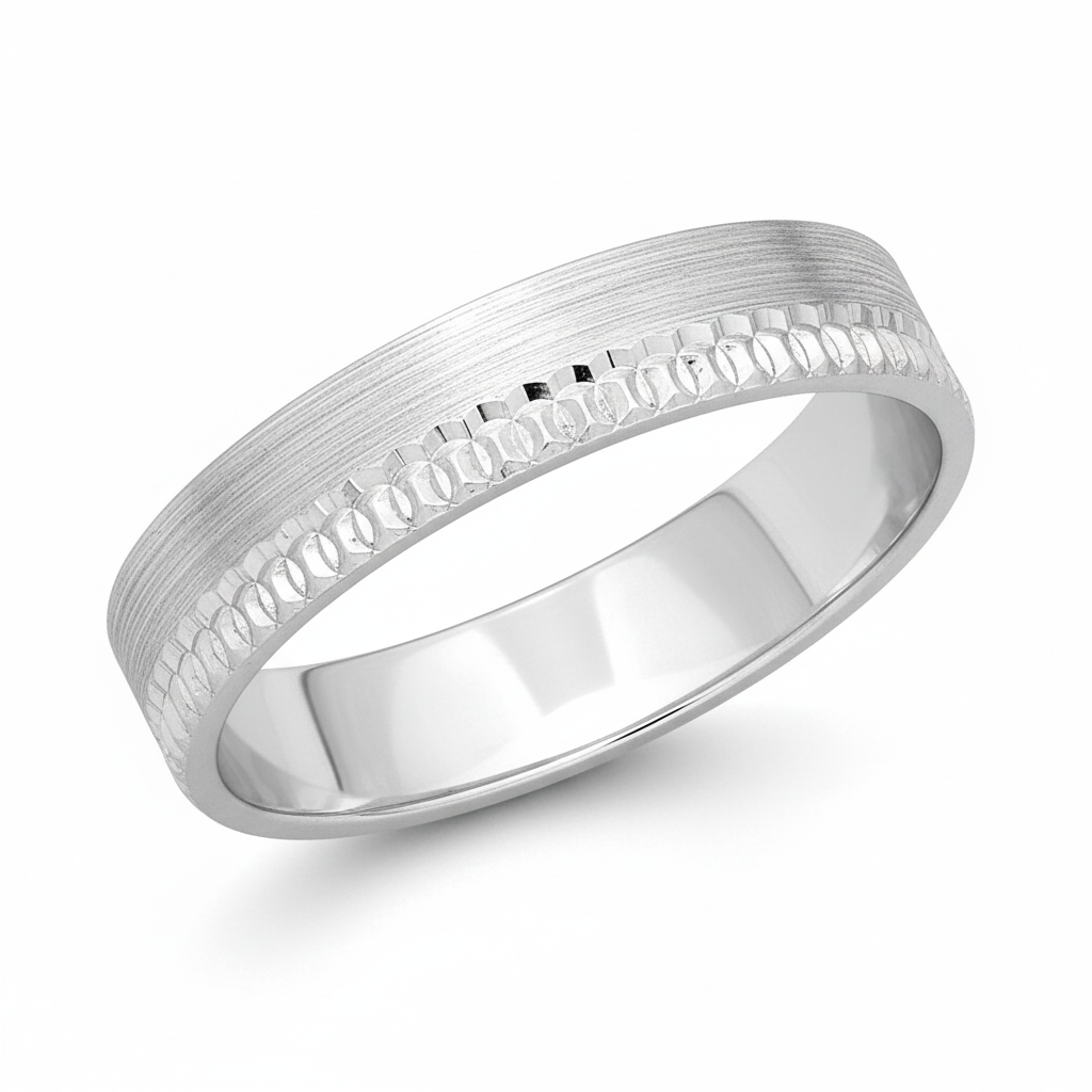 Alliance Argent Rhodié Largeur 4mm - Bague