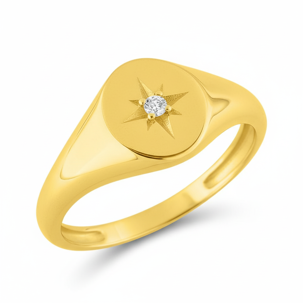 Chevalière Homme Or 18k Zirconium