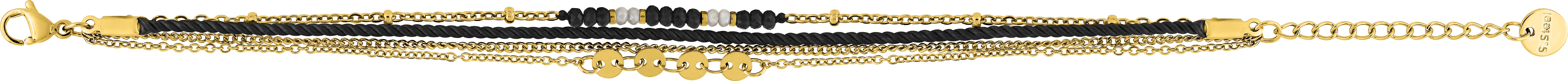 Bracelet Acier Doré Nylon Longueur 16cm Cristal