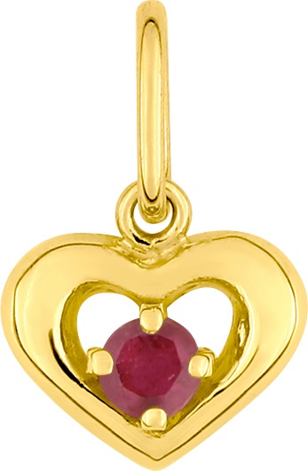 Pendentif Or Rubis Coeur