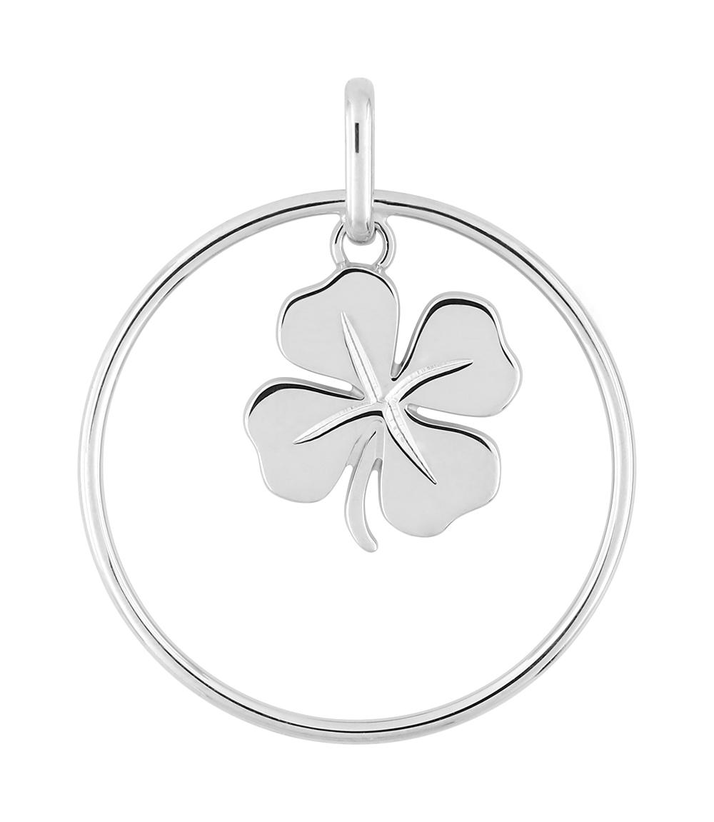 Pendentif Argent Rhodié Trèfle