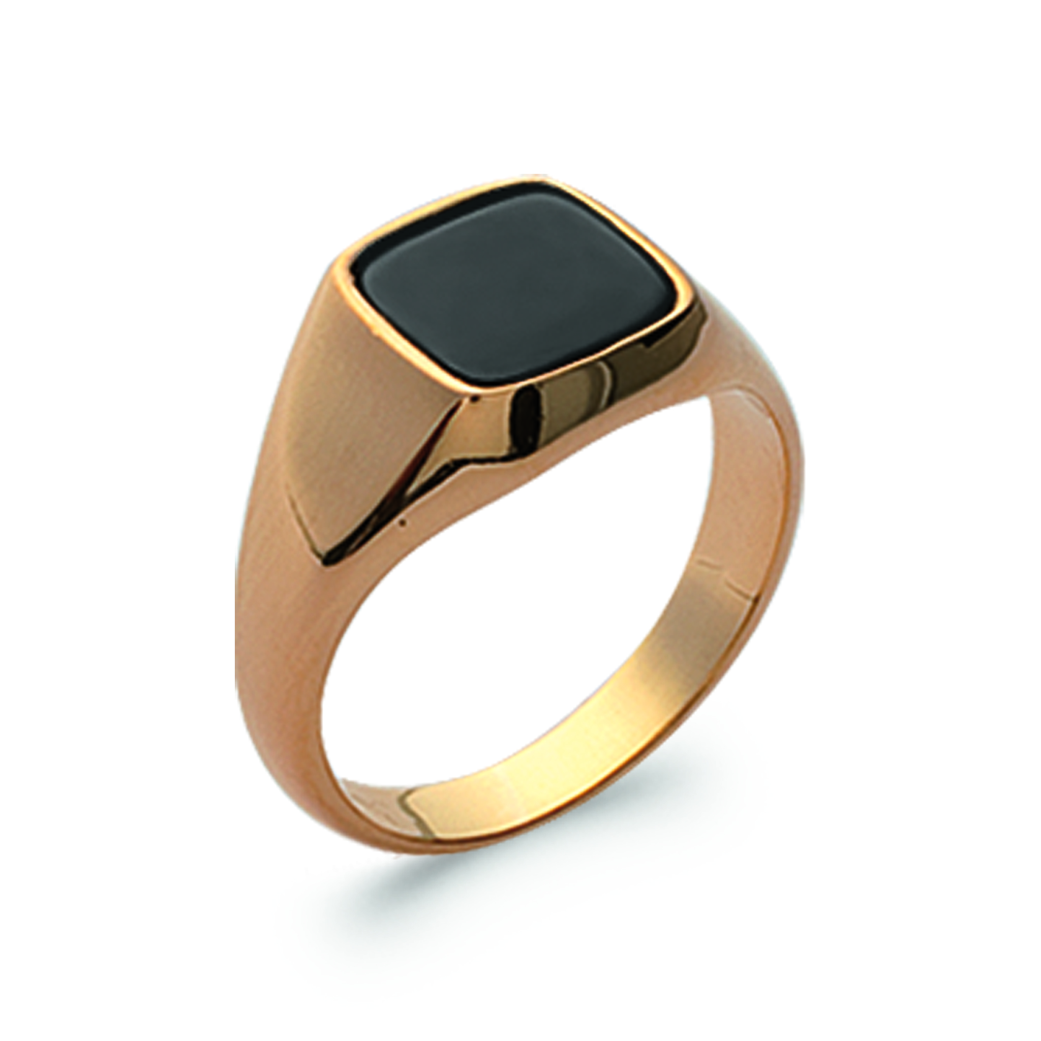 Chevalière Homme Plaqué Or Onyx