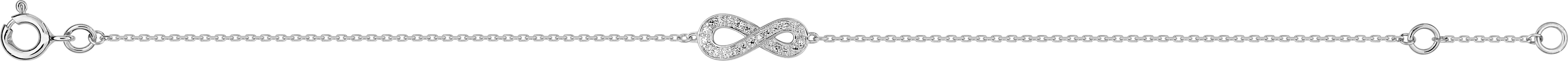 Bracelet Or Blanc 18k Diamant 0.03ct GH P1 Infini