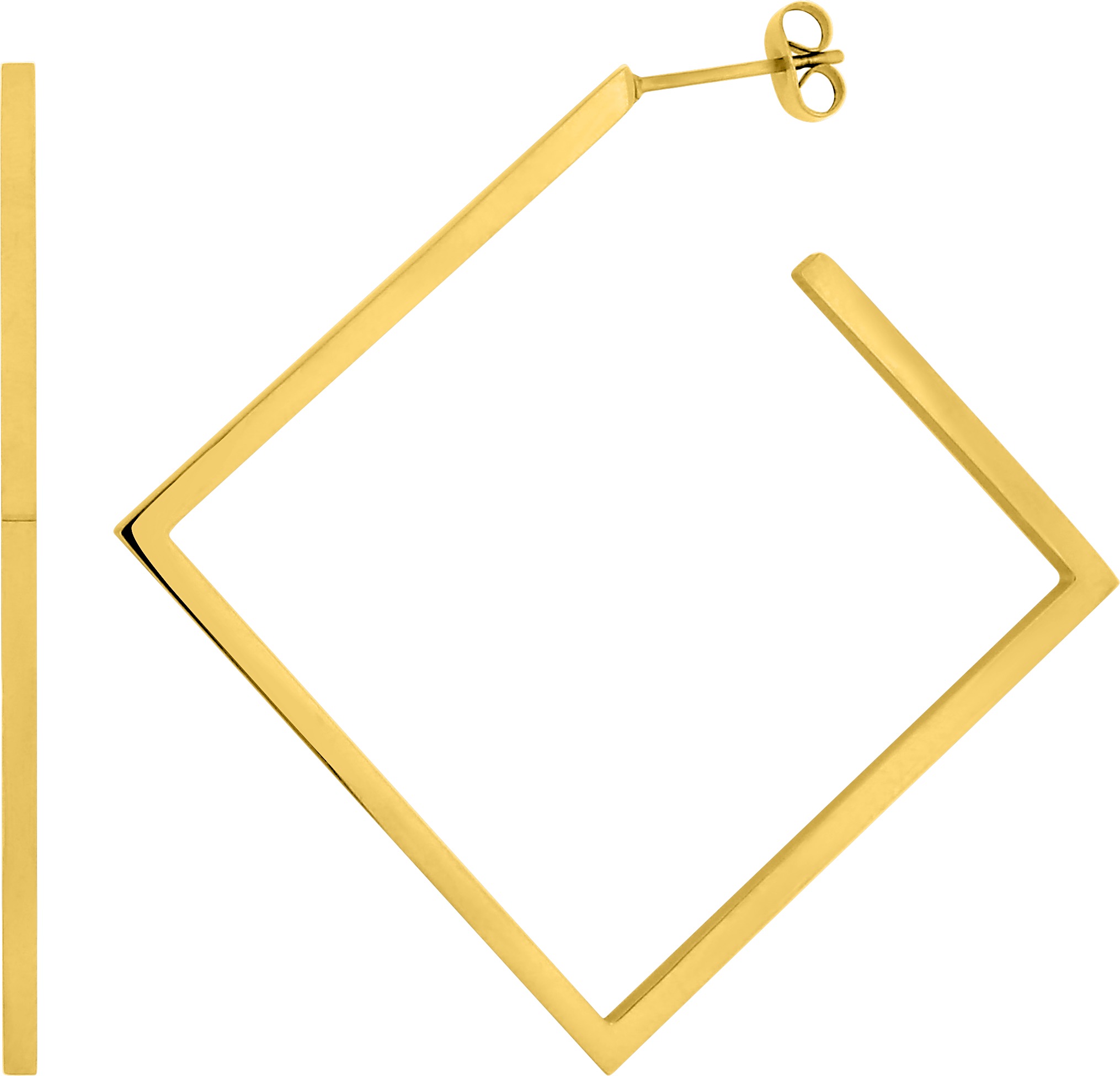 Boucles d'oreilles Demi-créoles Acier Doré - Boucles d'oreilles