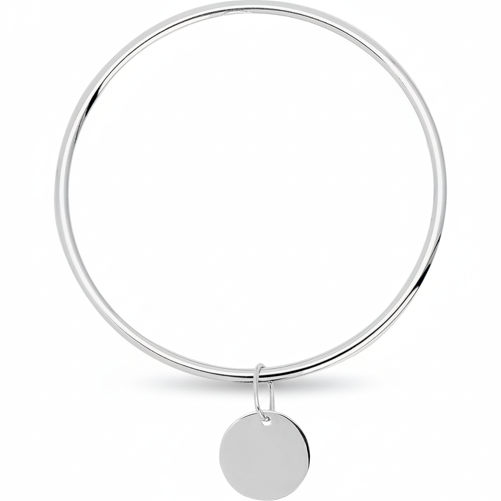 Jonc Argent Rhodié Diamètre 63mm - Bracelet