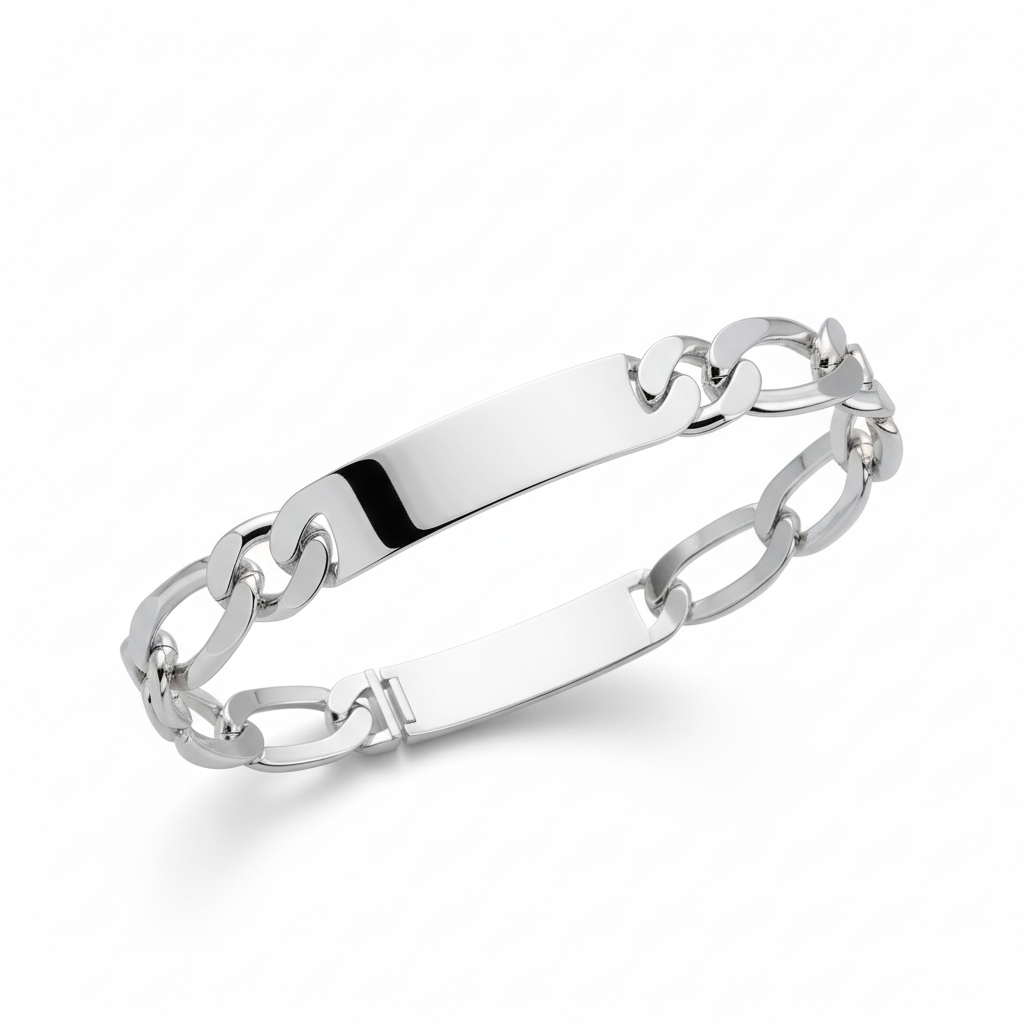 Gourmette Homme Argent Poli cheval Largeur 10mm - Bracelet