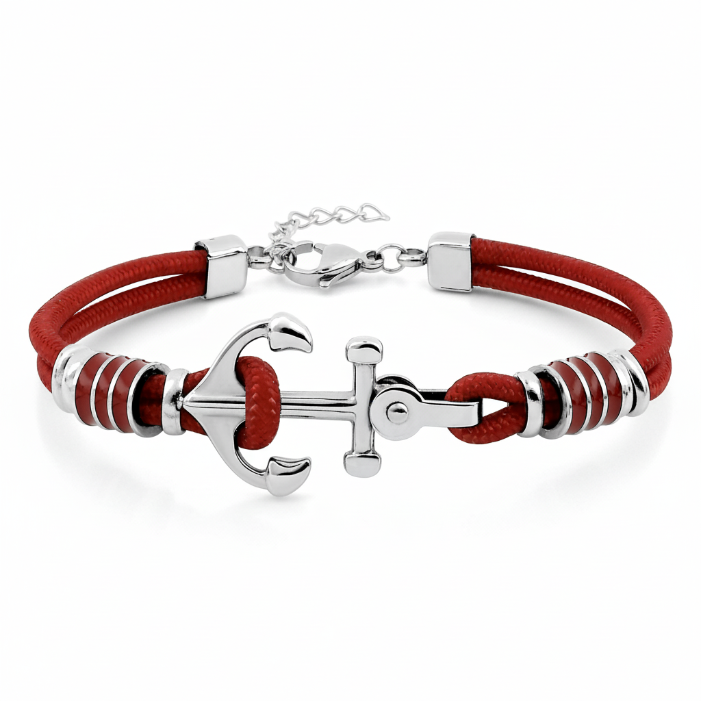 Bracelet Homme Acier Longueur 18cm Ancre Marine - Bracelet
