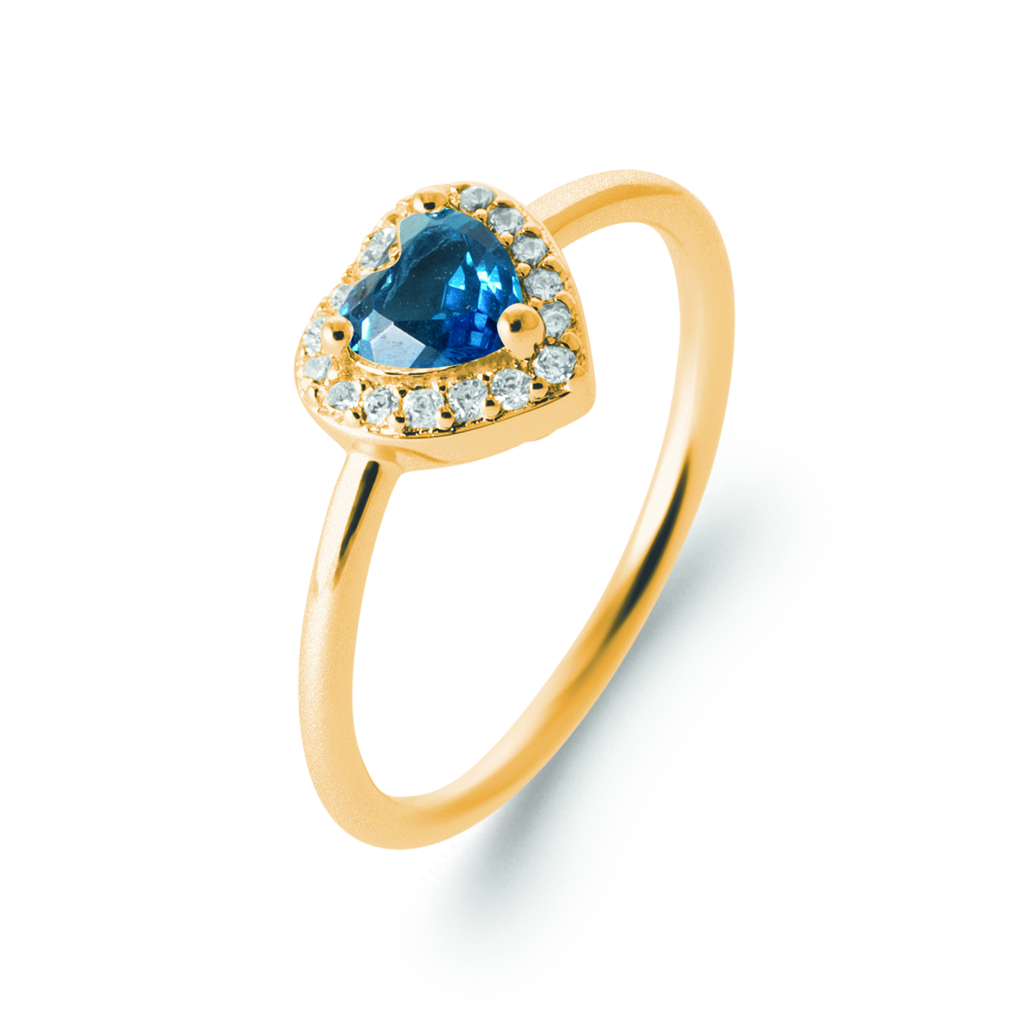 Bague Solitaire Plaqué Or Zirconium Coeurs Joaillerie Entourage Couleurs