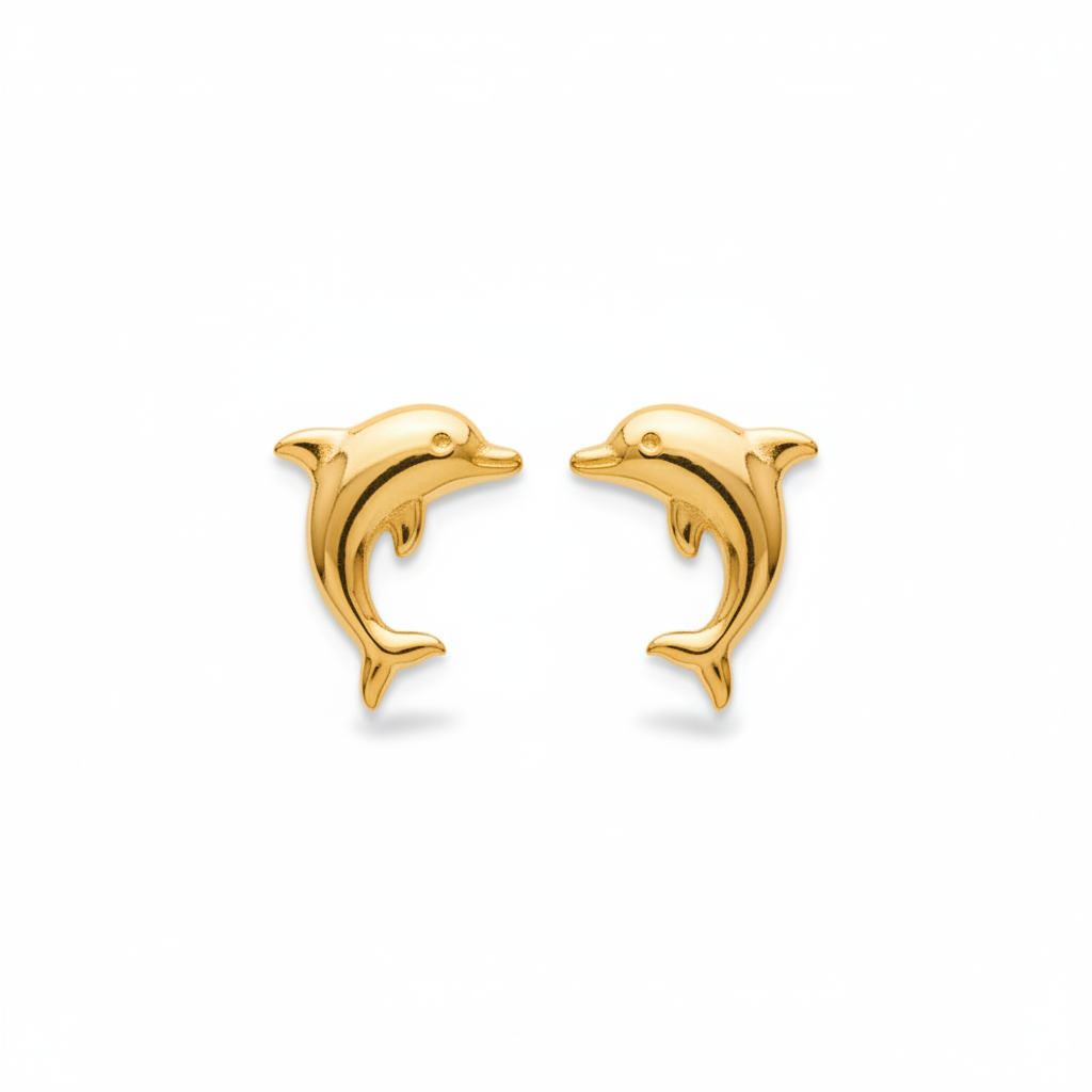 Boucles d'oreilles Clous Fille Plaqué Or Figuratif - Boucles d'oreilles