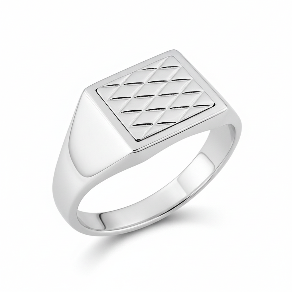 Chevalière Homme Argent Rhodié - Bague