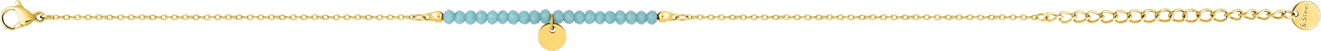 Chaîne cheville Acier Doré Longueur 22cm Cristal Turquois