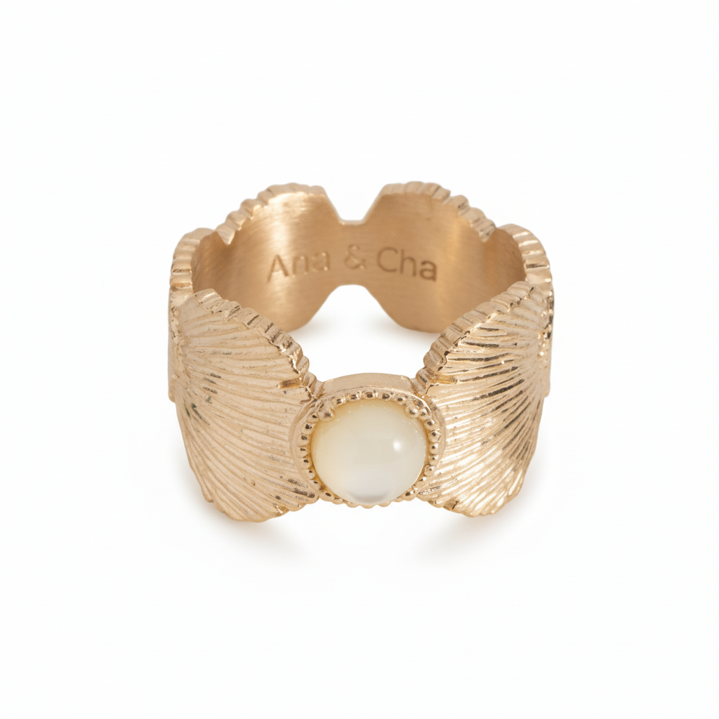Bague Plaqué Or Nacre