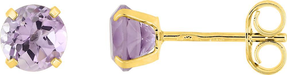 Boucles d'oreilles Clous Or Largeur 5mm Améthyste